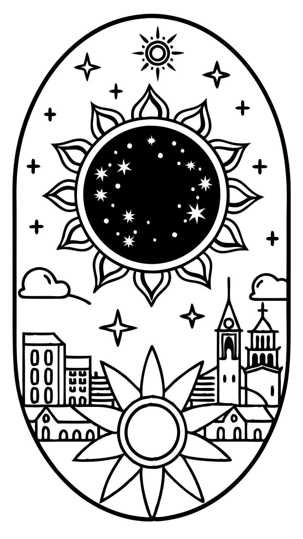 solar eclipse coloring pages